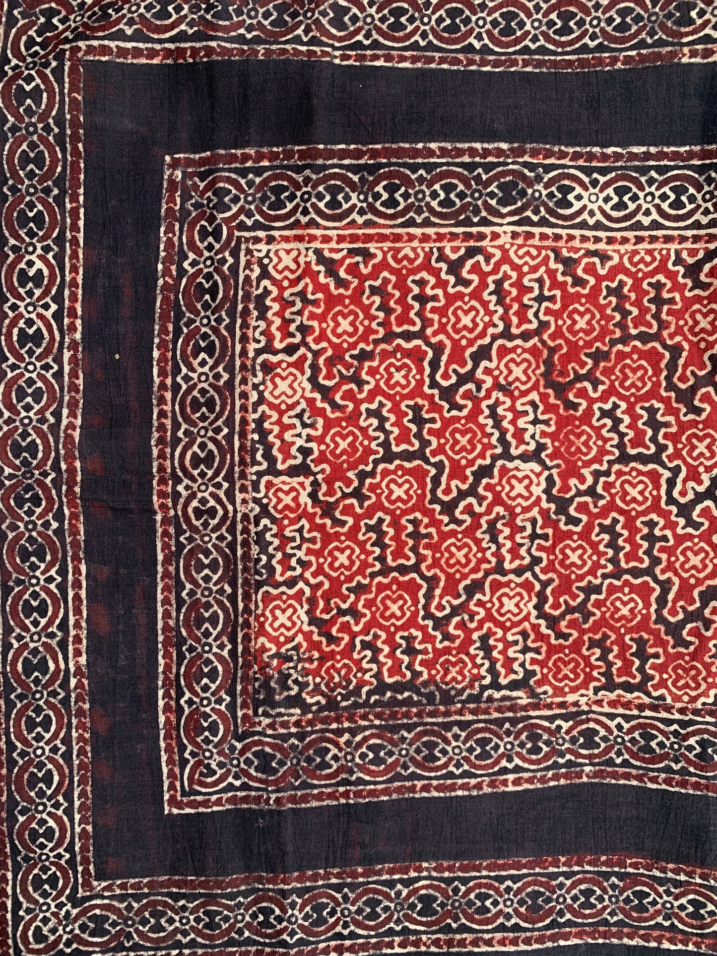 Black and Red Cotton Cross Scarf