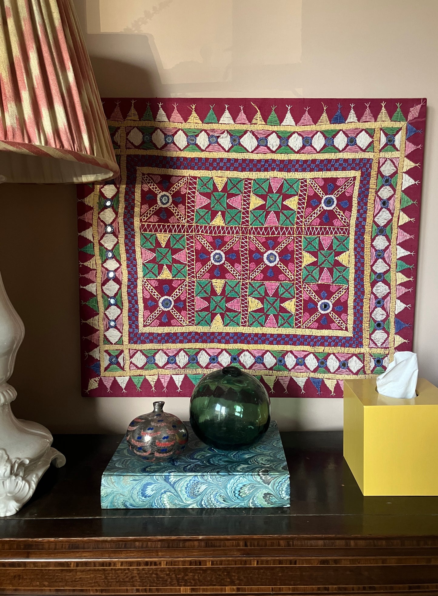 PINK SINDHI TEXTILE WITH MIRRORWORK