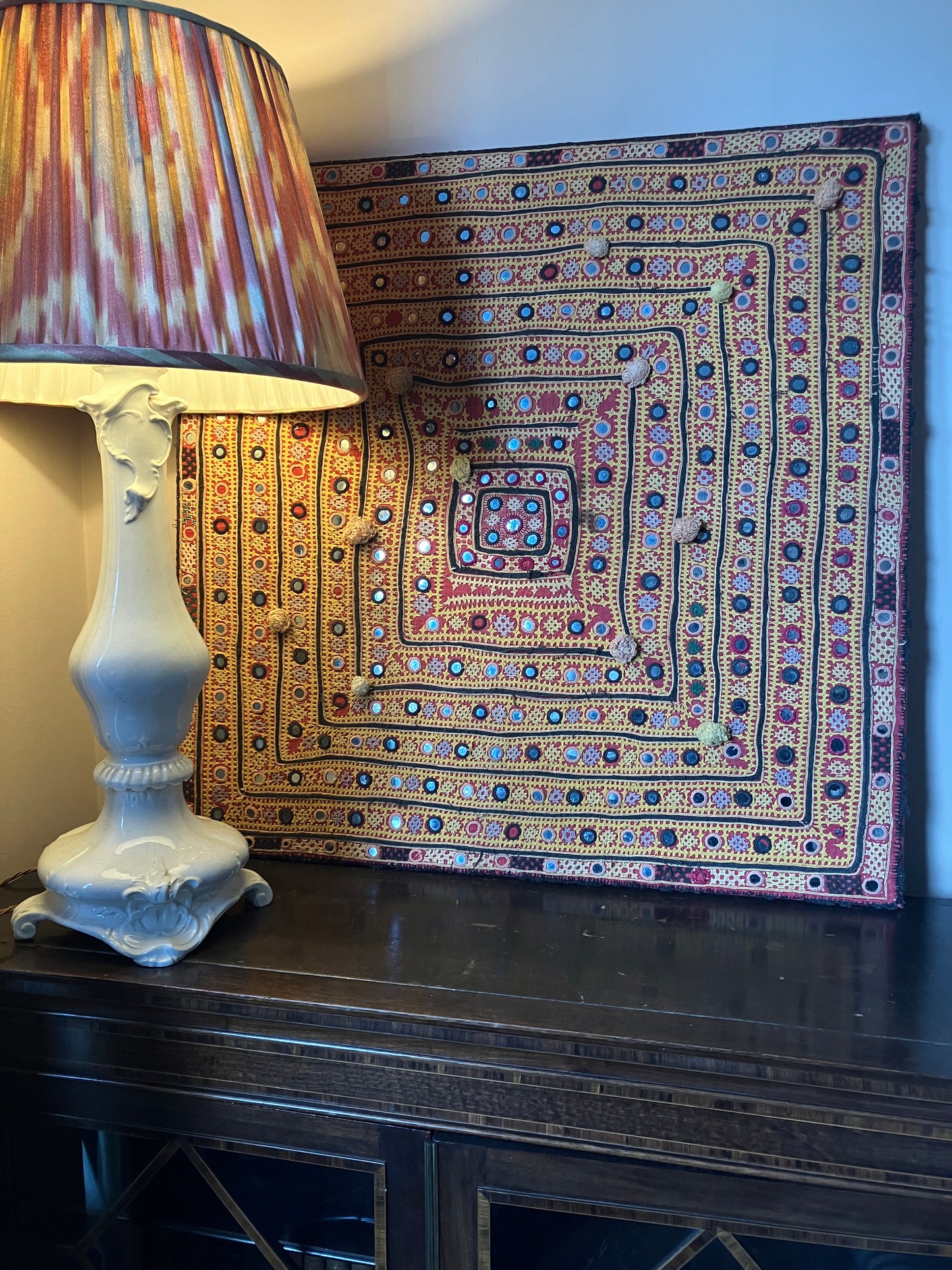 YELLOW SINDHI TEXTILE WITH MIRRORWORK