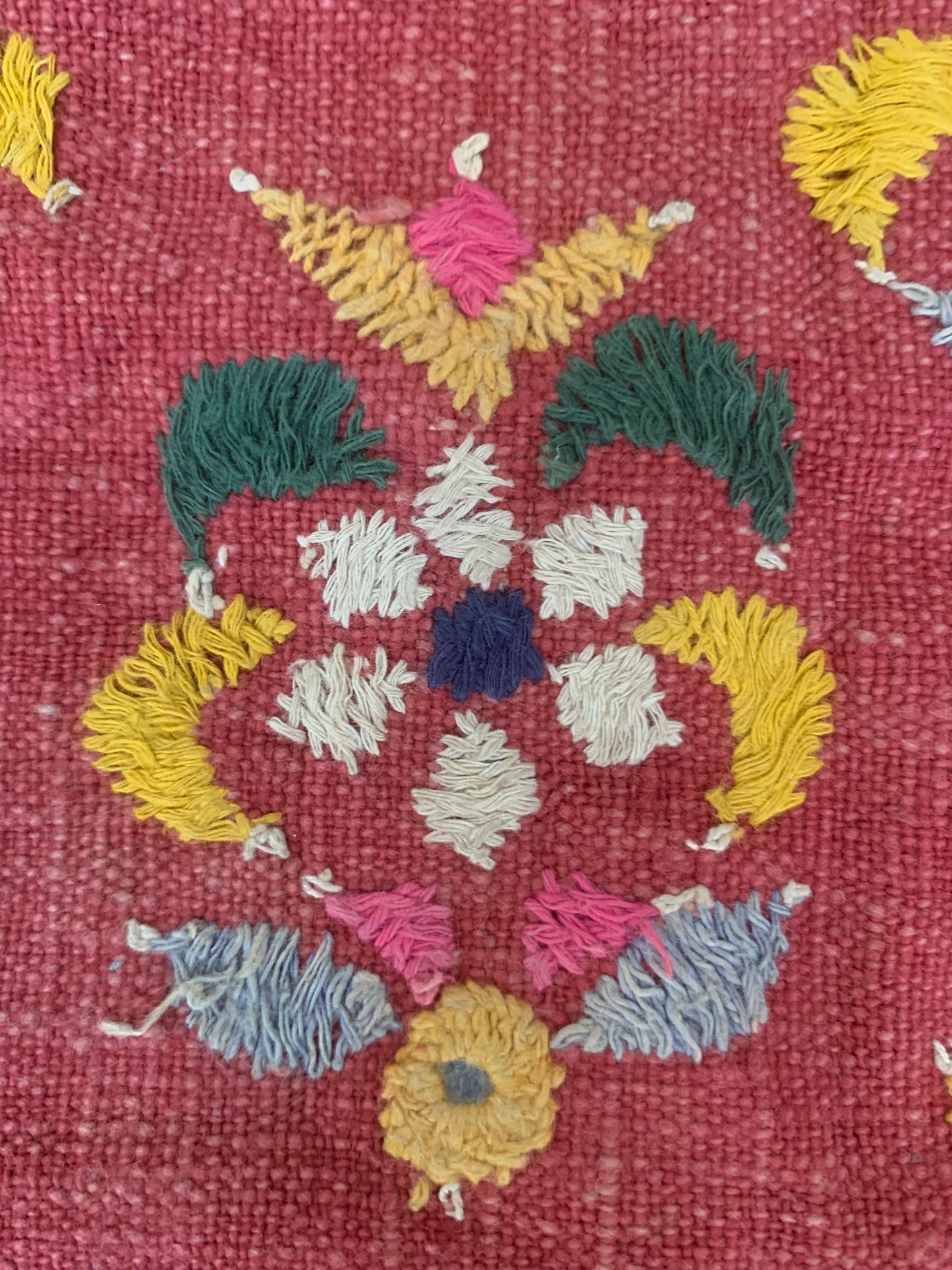 Vintage Pink Textile With Peacocks and Scorpions