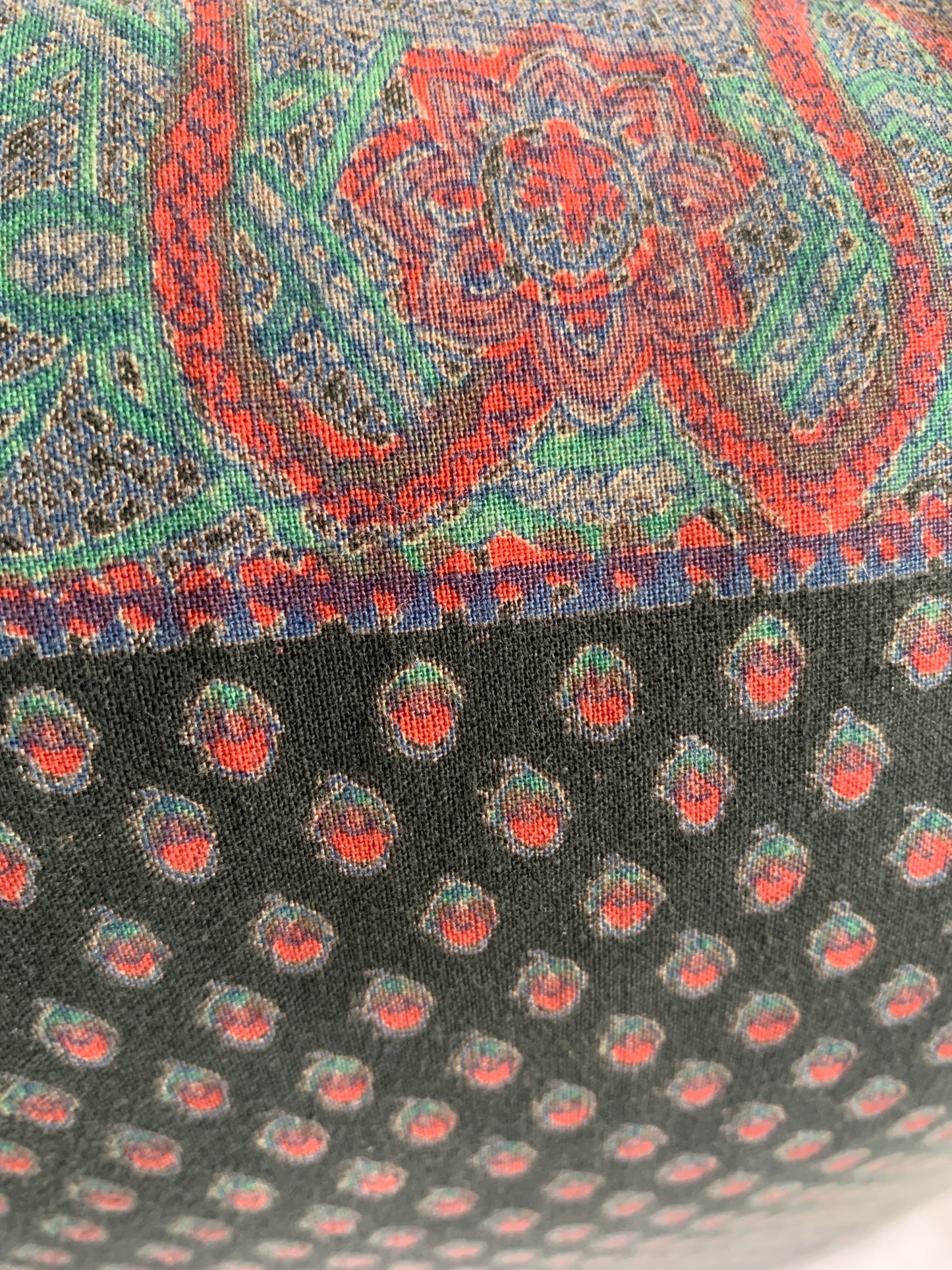Black Paisley Cotton Cushion Cover