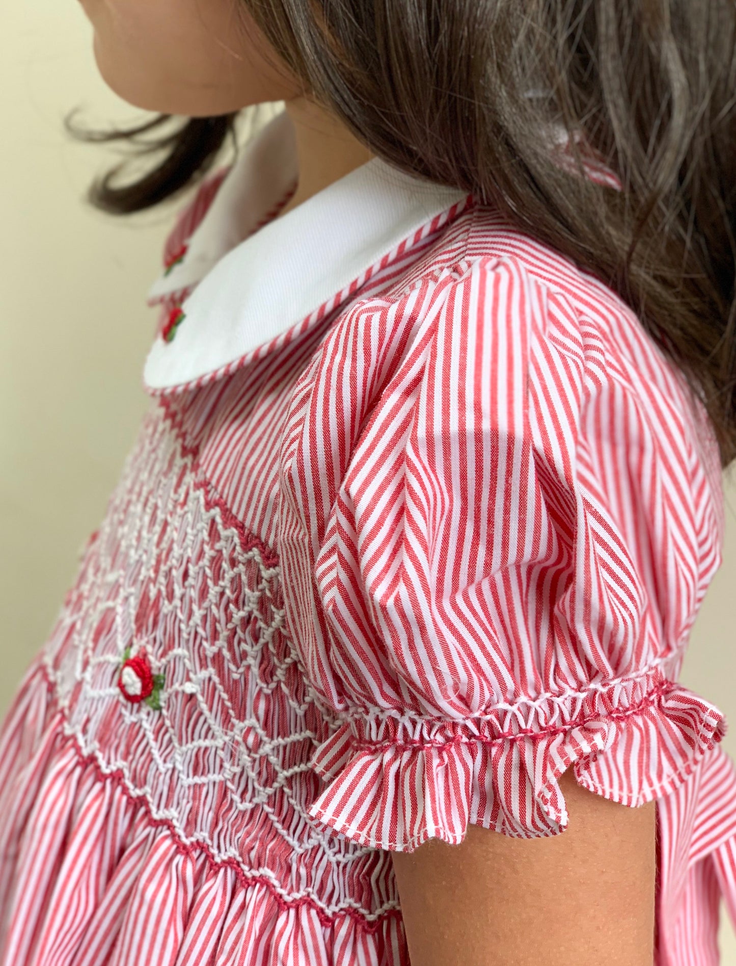 Girls' smocked summer dress - Red