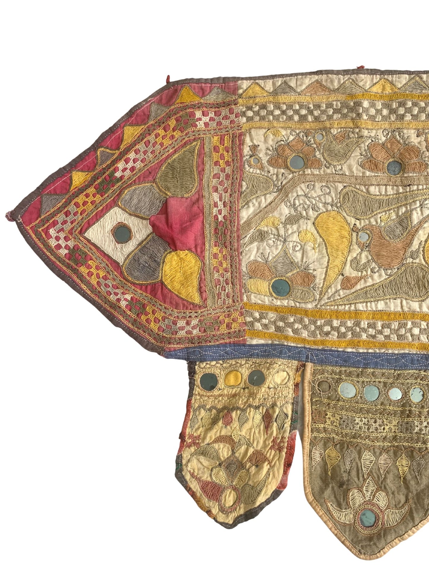 Medium-sized vintage wall hanging with birds and flowers