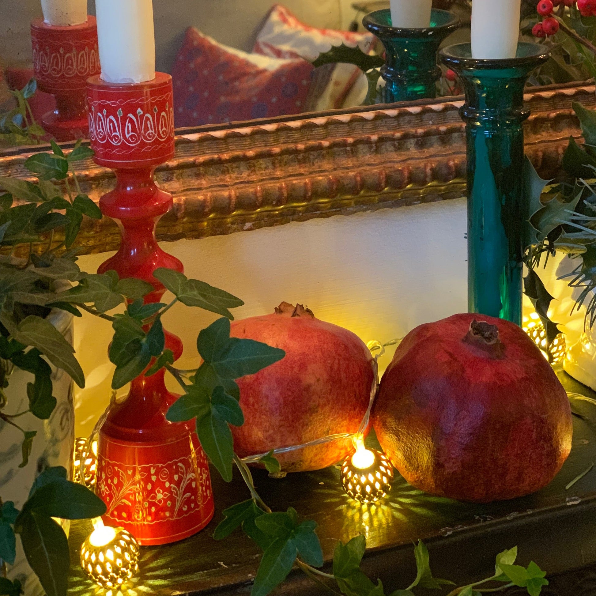 Candlestick on mantlepiece